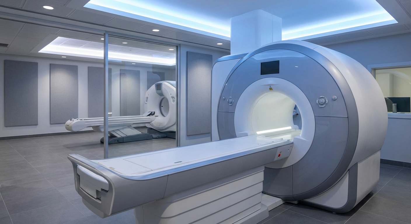 Modern medical imaging center with MRI equipment