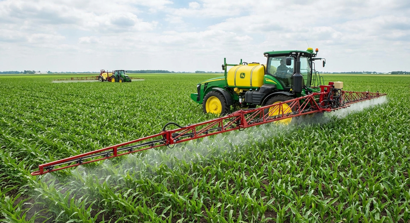 Farm equipment and sprayers used for herbicide application