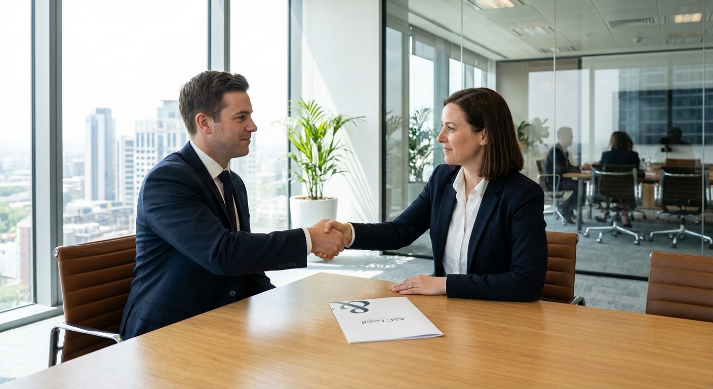 Handshake representing the attorney-client relationship