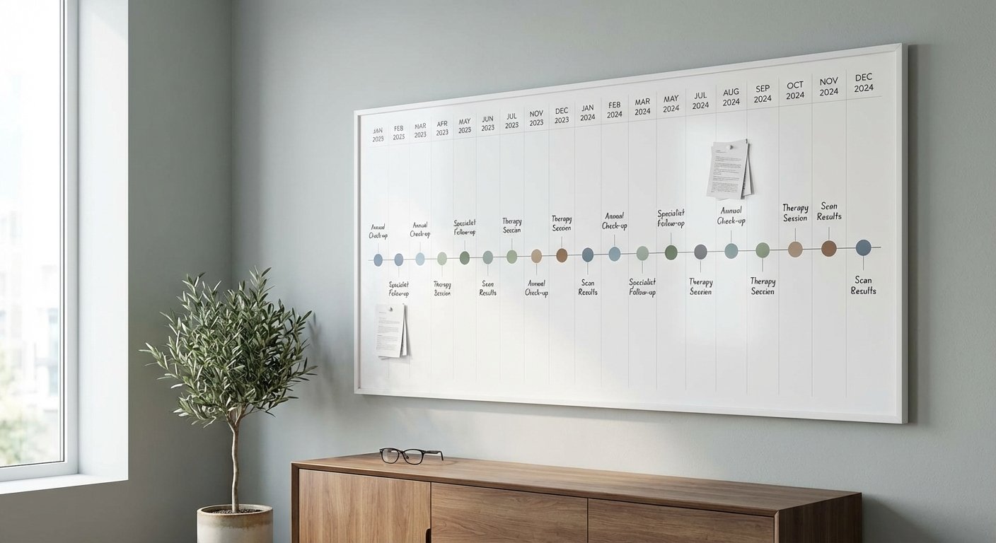 Timeline visualization with medical appointment dates
